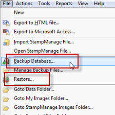 StampManage Backup and Restore